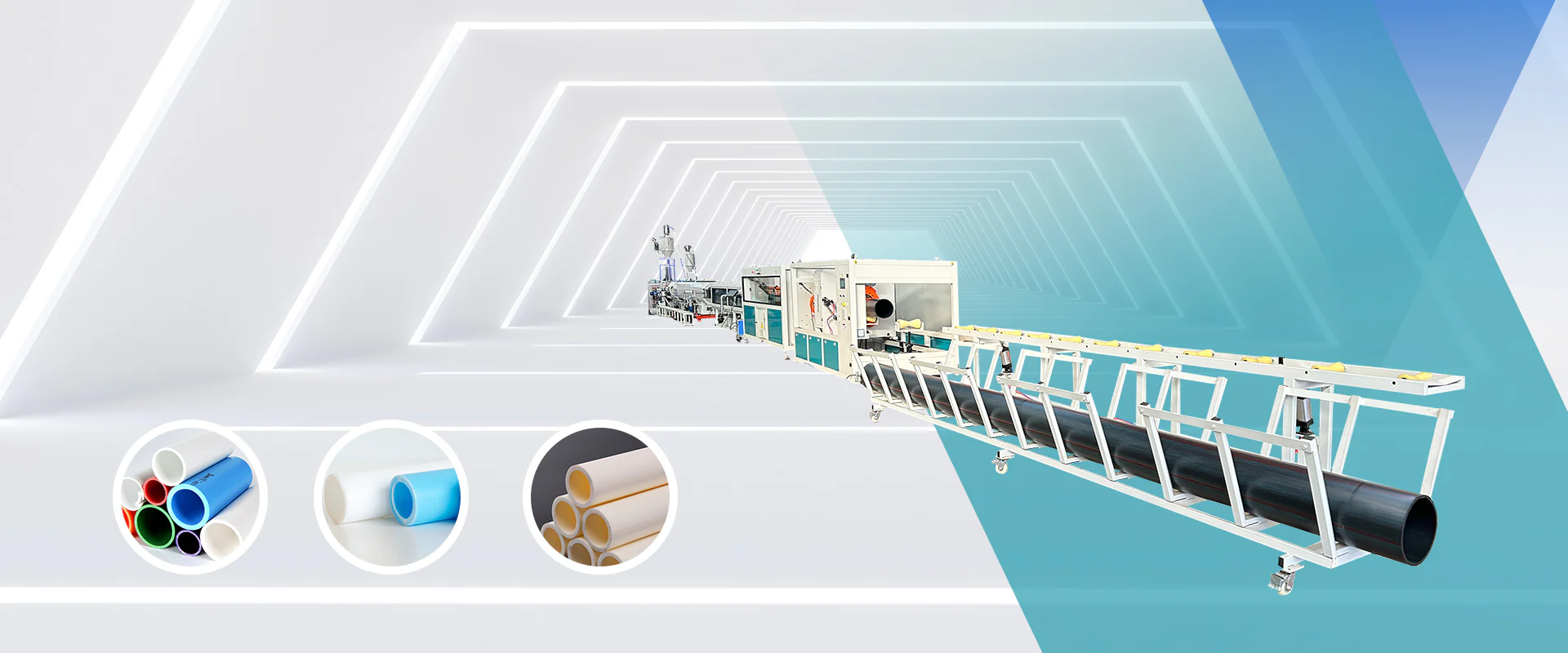 Complete HDPE pipe extrusion line
