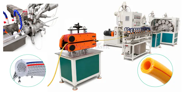 PVC fiber reinforced braided garden and gas hose extrusion line