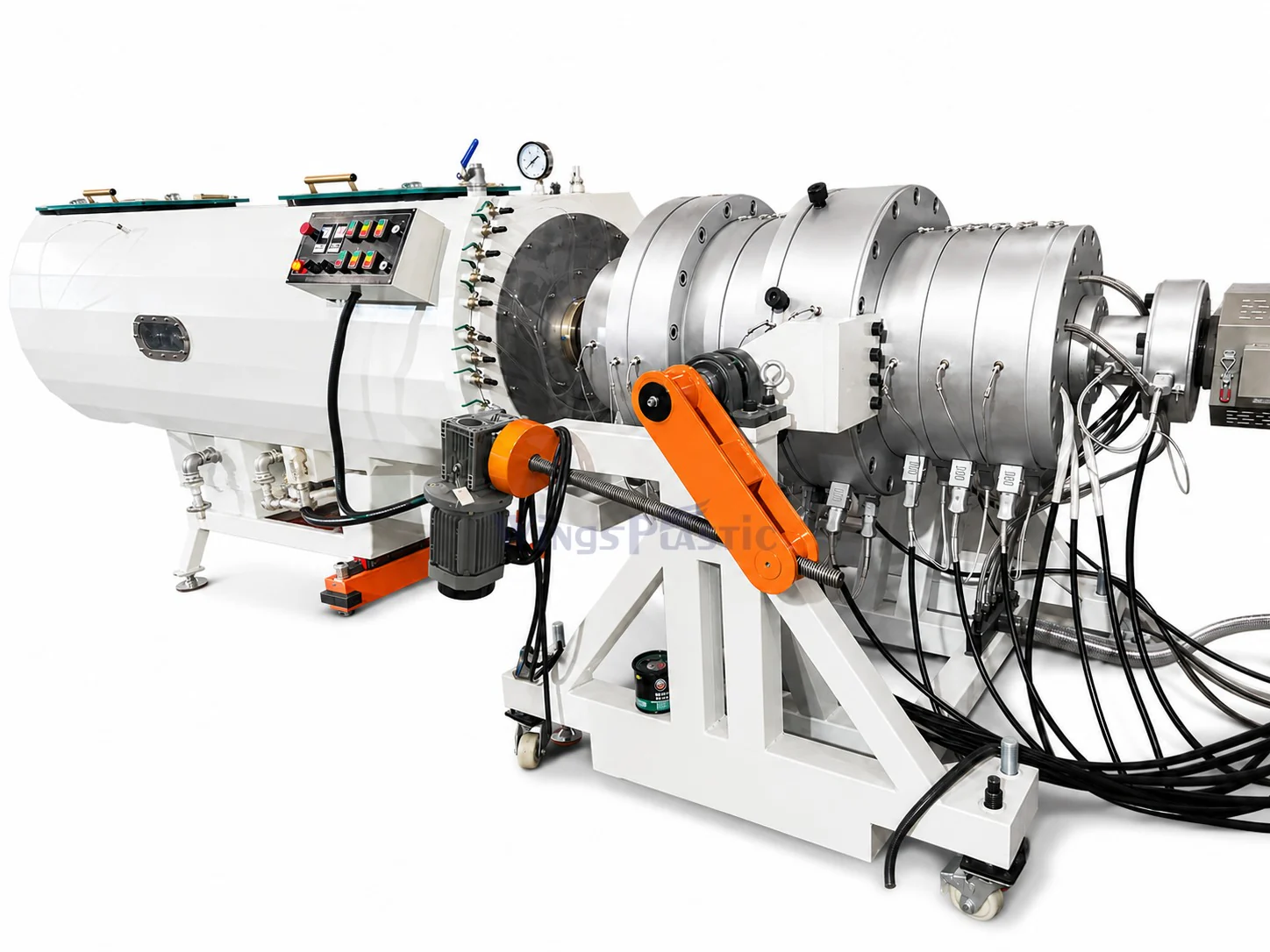 Pipe extrusion die head and mould