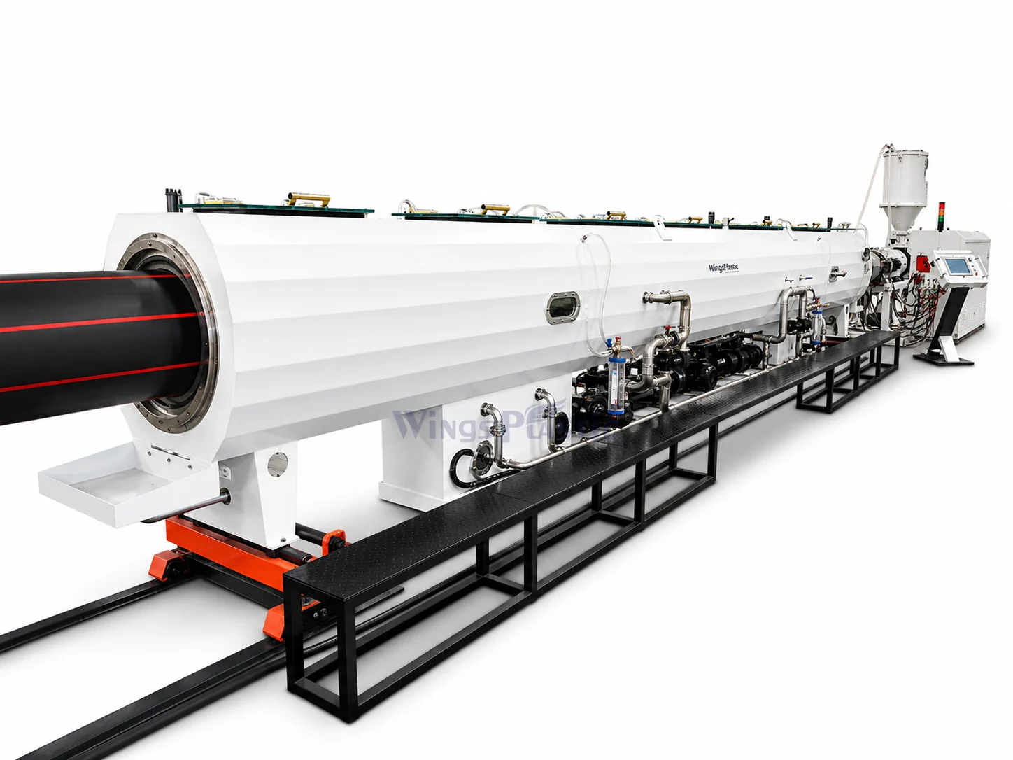Vacuum calibration tank for pipe extrusion