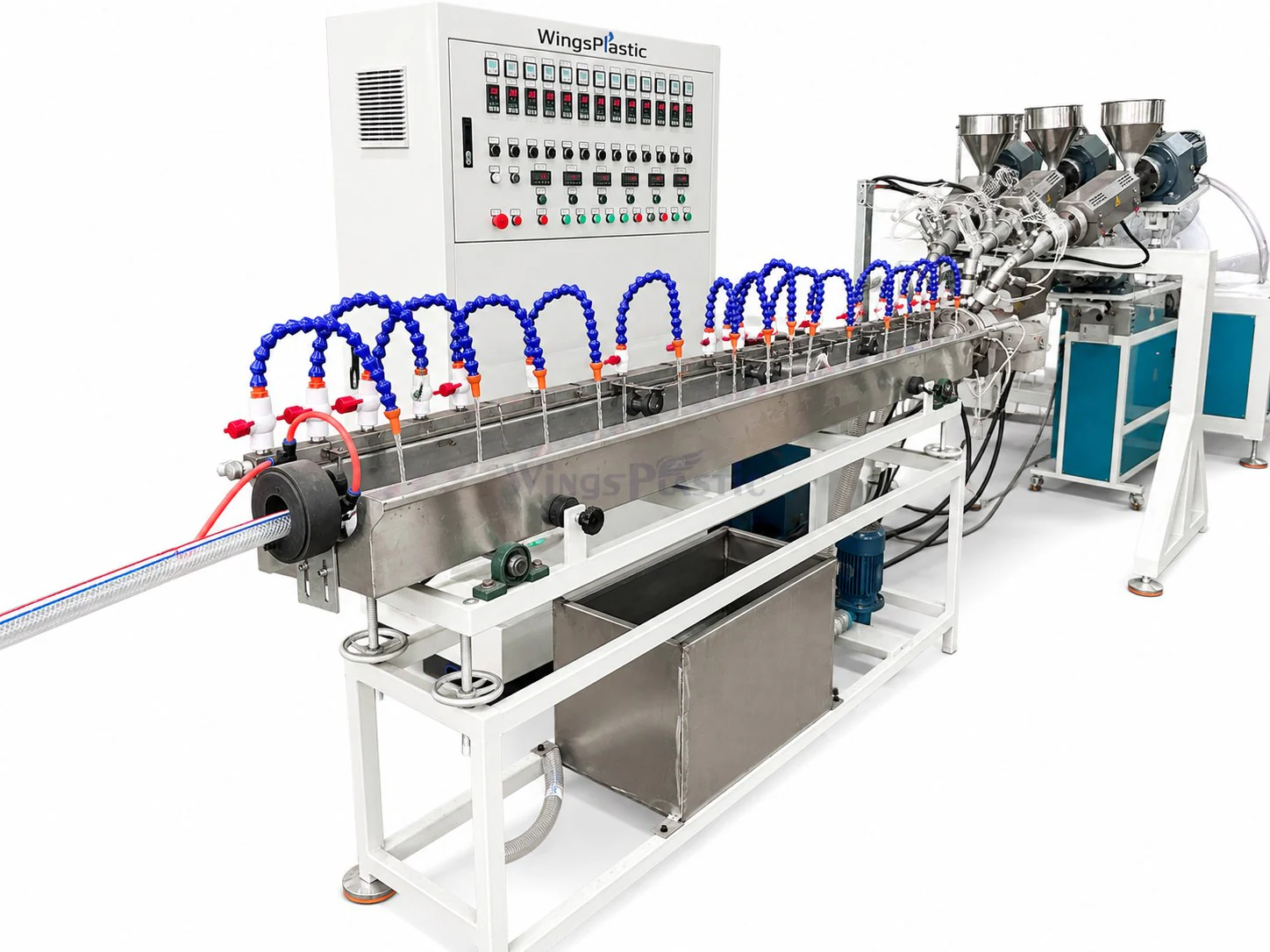 Outer layer cooling tank for PVC braided hose