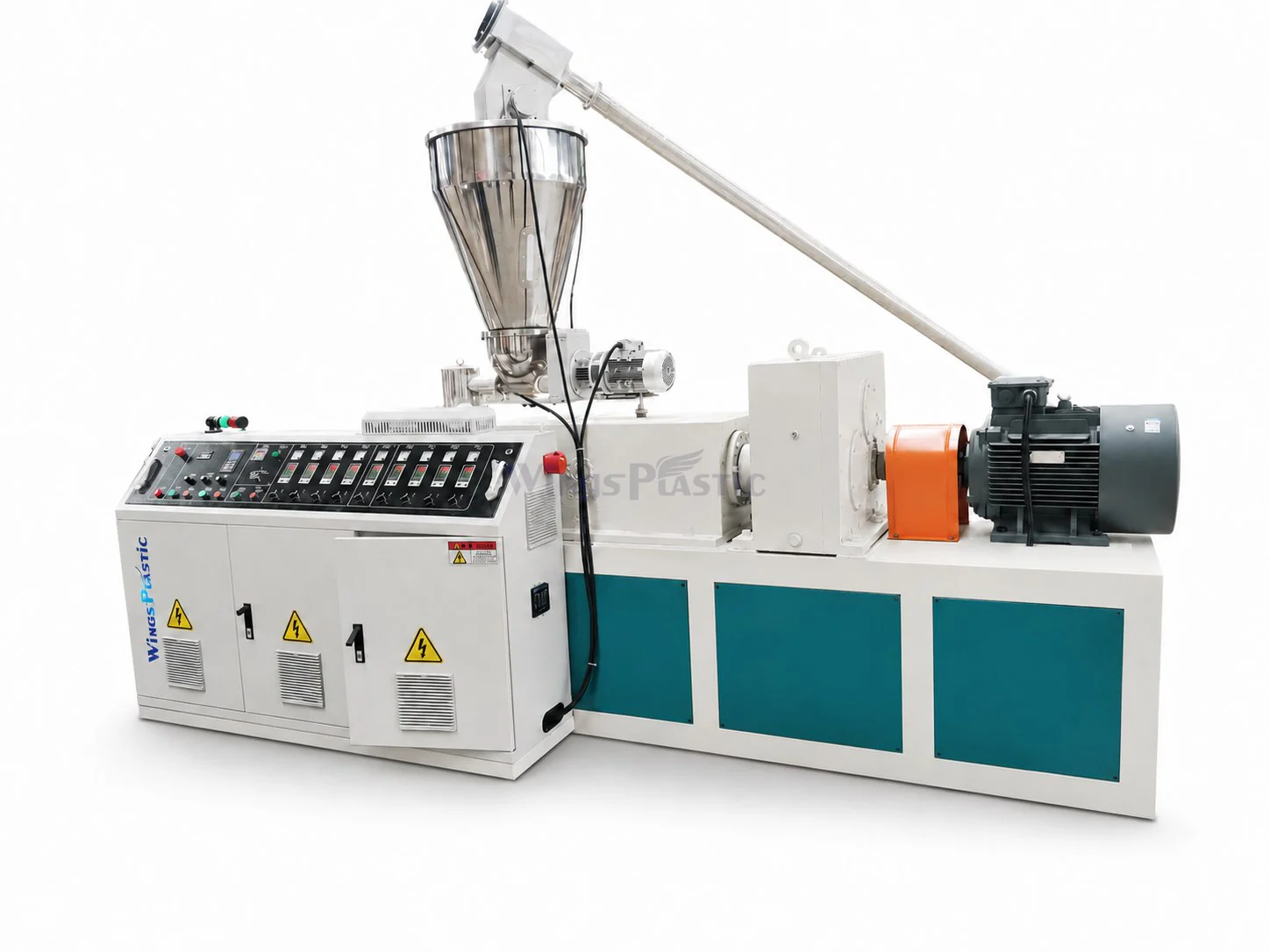 Conical twin screw extruder for PVC pipe extrusion