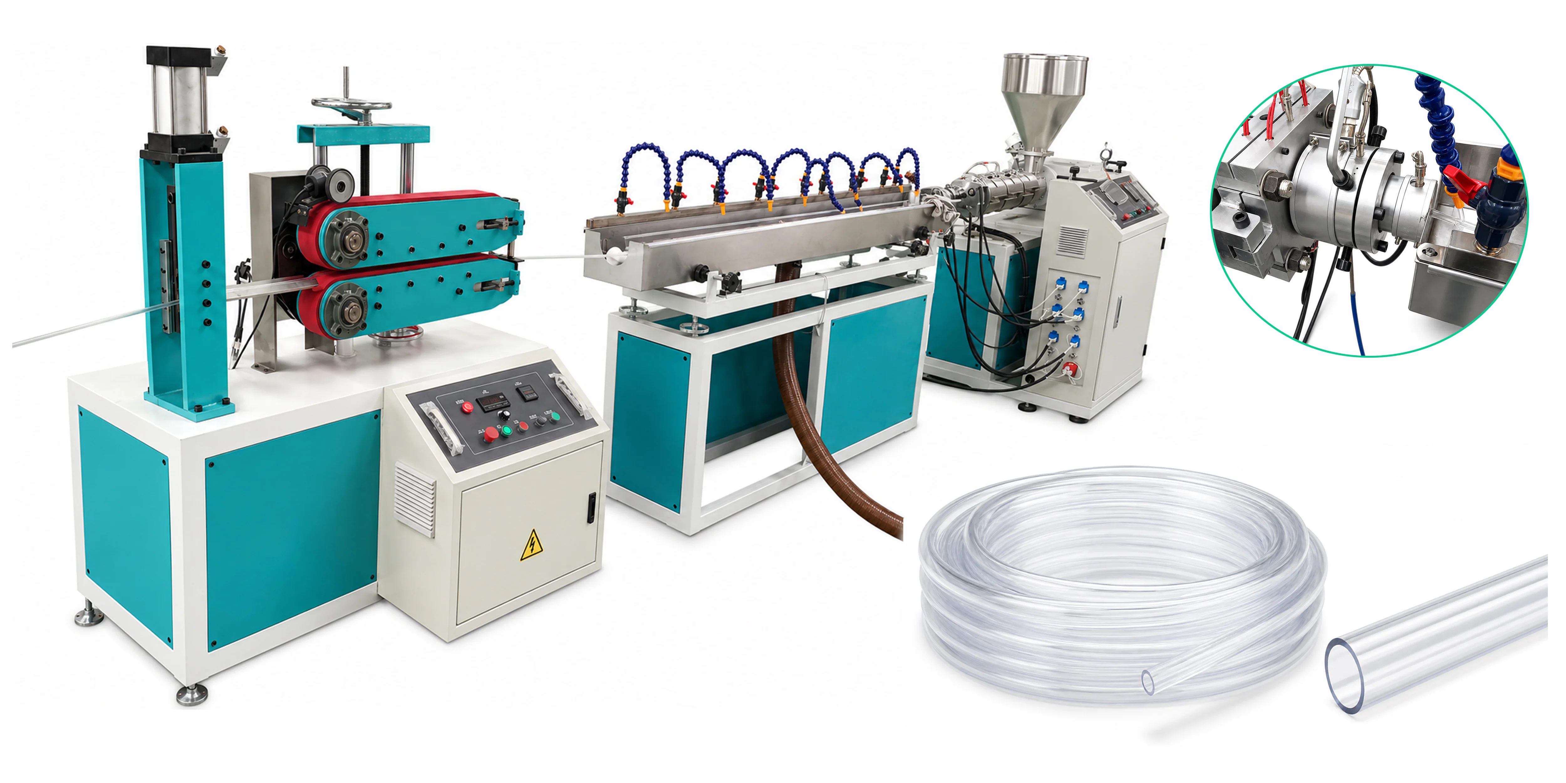PVC single layer transparent hose extrusion line