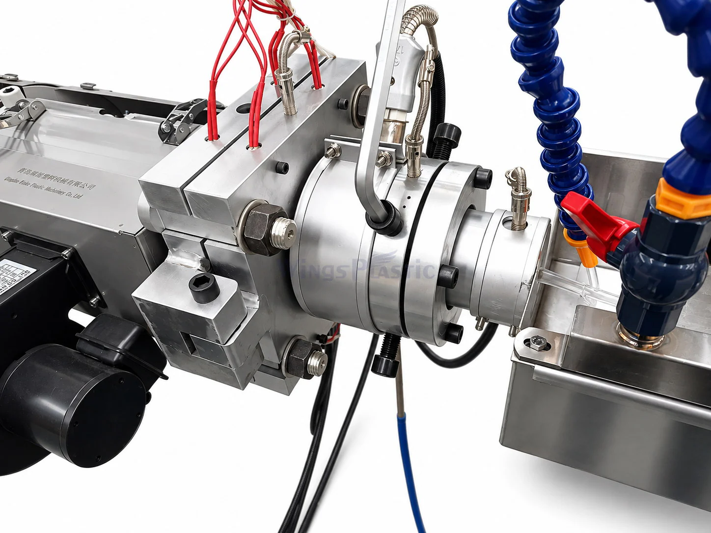 Extrusion die head for single-layer transparent PVC hose
