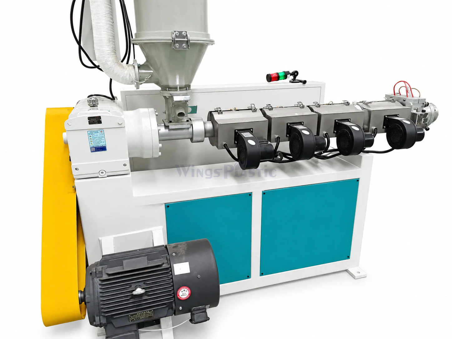 Single screw extruder for transparent PVC medical and milk hose