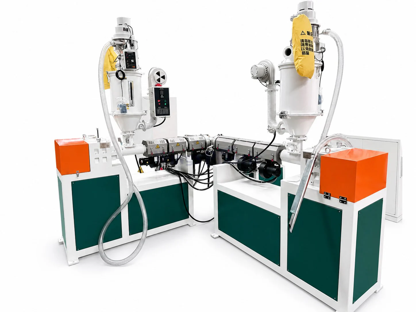 Vacuum loader and drying hopper for PVC spiral suction hose production