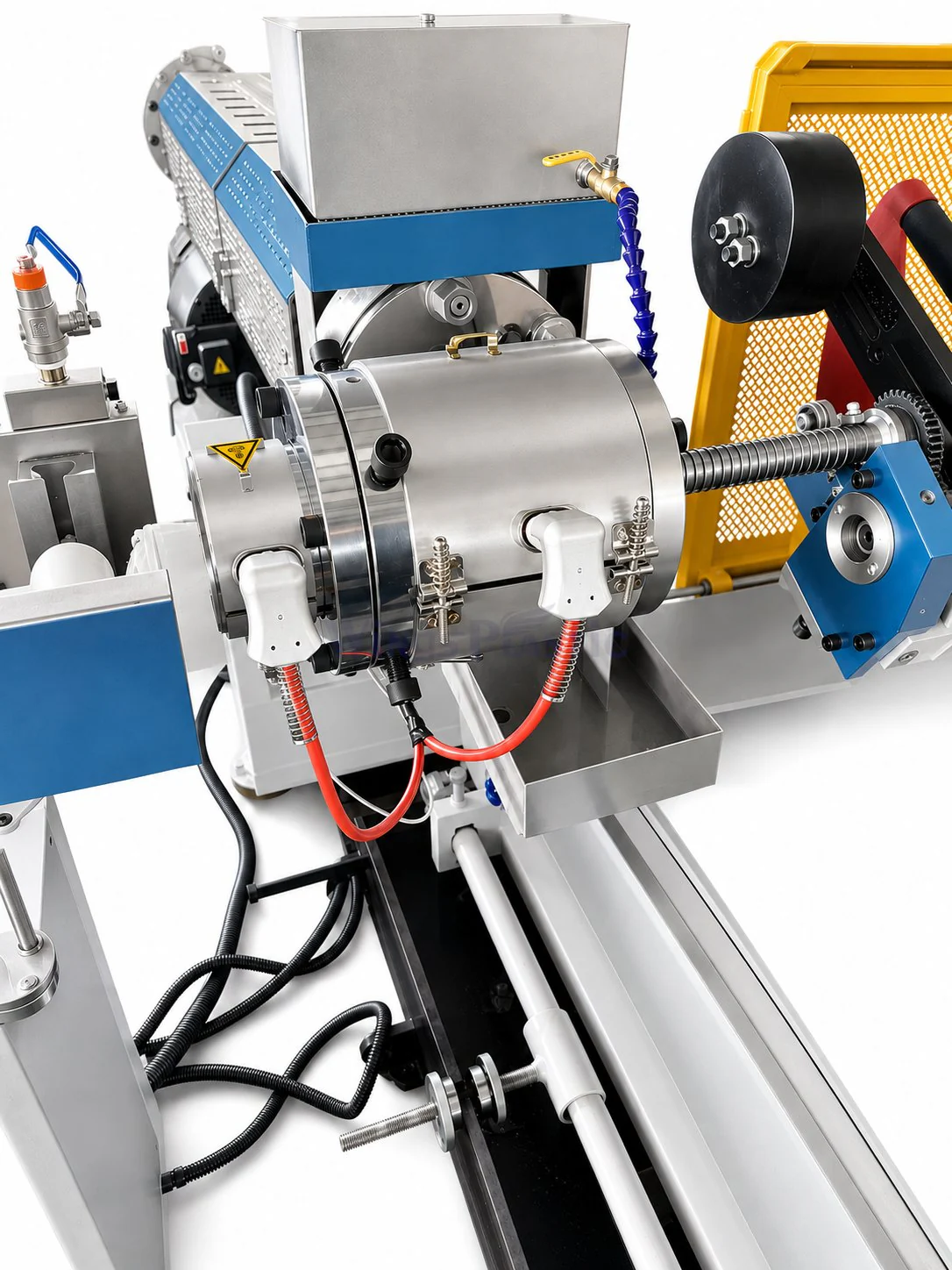 Extrusion die head for PVC steel wire reinforced hose